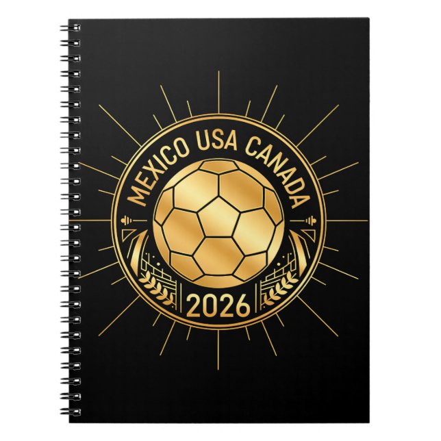 Gold Football Emblem 2026 | Mexico USA Canada Notizblock (Vorderseite)