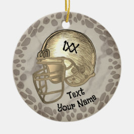 Gold Football Player Ornament
