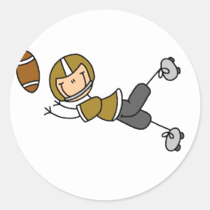Gold Football Player Tshirts und Geschenke Runder Aufkleber