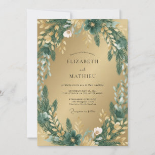 Gold Forest Botanische Hochzeit Einladung