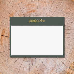 Gold & Forest Green Post-it Klebezettel