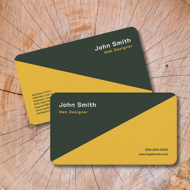 Gold & Forest Green - Zwei-Tone-Visitenkarte Visitenkarte (Gold & Forest Green Two Tone Business Card)