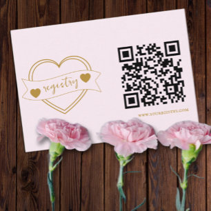 Gold Forever Hearts Hochzeits-Registry Begleitkarte