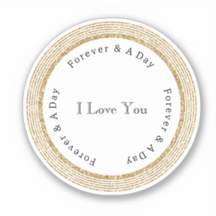 Gold Forever Love Wedding Aufkleber