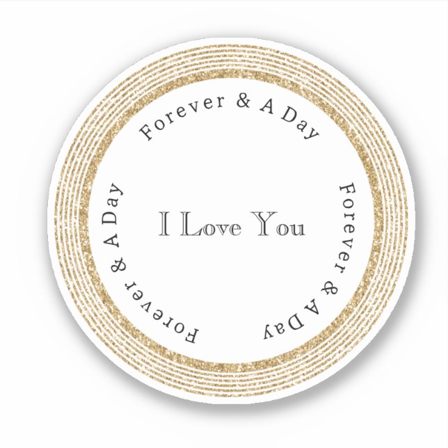 Gold Forever Love Wedding Aufkleber (Vorderseite)