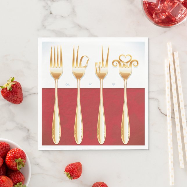 Gold Forks Paper Napkins Serviette (Von Creator hochgeladen)