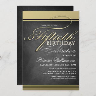Gold Formal 50. Geburtstag Einladungen