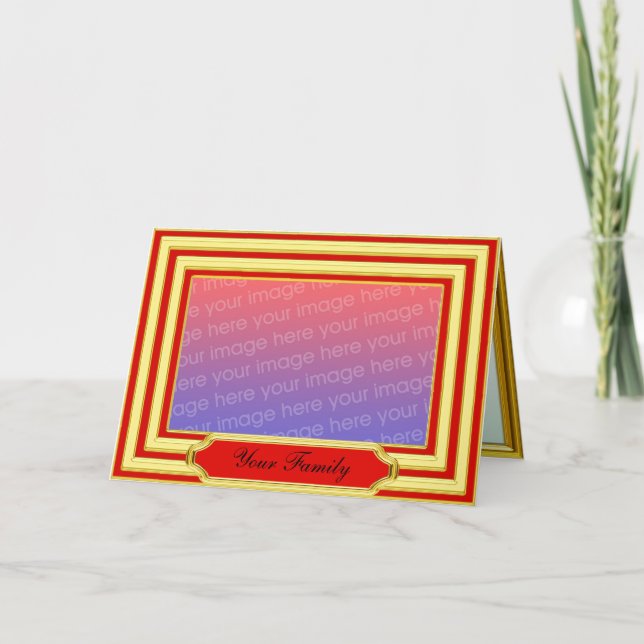 Gold Foto Frame Card Feiertagskarte (Vorderseite)