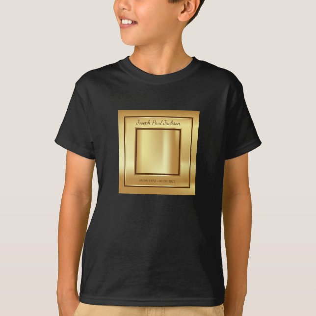 Gold Foto Memorial Kid's T-Shirt (Vorderseite)