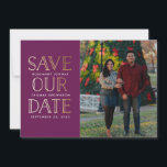 Gold-Foto Save the Date gestapelt<br><div class="desc">Einfach und frisch mit einem Hauch von modernen Imitate Goldfolie wird Ihren Gästen helfen,  Ihr Date für den großen Tag retten und Ihr Lieblings-Verlobung-Foto zu zeigen.</div>