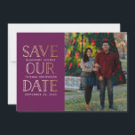 Gold-Foto Save the Date gestapelt<br><div class="desc">Einfach und frisch mit einem Hauch von modernen Imitate Goldfolie wird Ihren Gästen helfen,  Ihr Date für den großen Tag retten und Ihr Lieblings-Verlobung-Foto zu zeigen.</div>