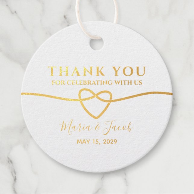Gold Foto Wedding Foil Fvor Tag (Vorderseite)