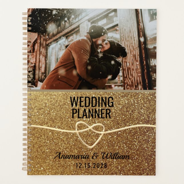 Gold Foto Wedding Planner Book Planer (Vorderseite)