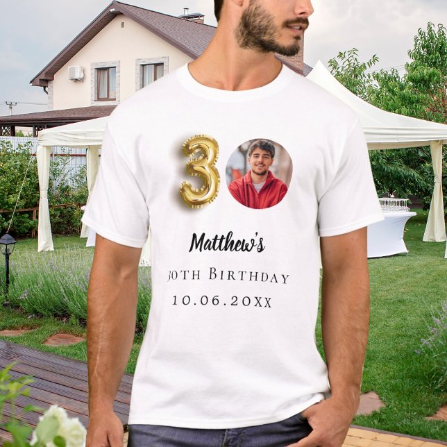 Gold-Foto zum 30. Geburtstag T-Shirt (Von Creator hochgeladen)