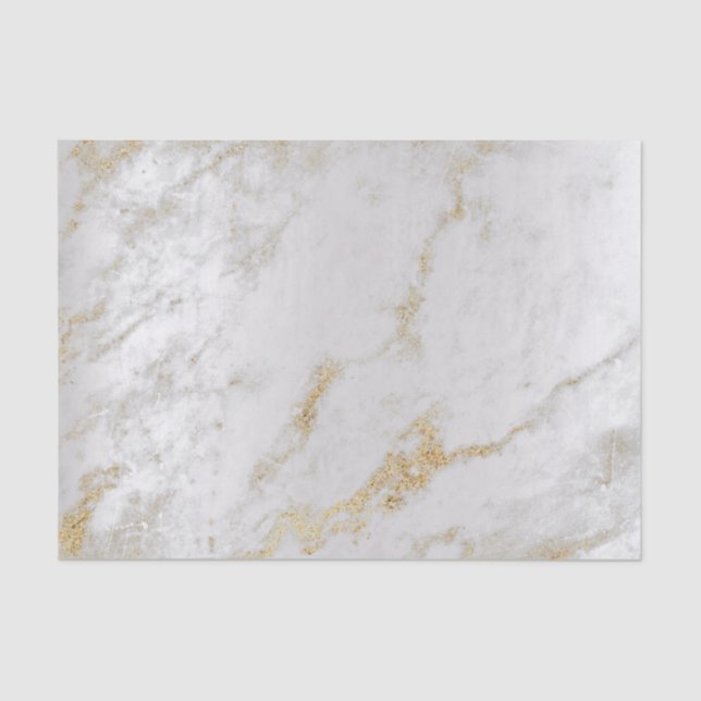 Gold Foxier Gray Silver Marble Metallic Abstrakt Seidenpapier (Vorderseite)