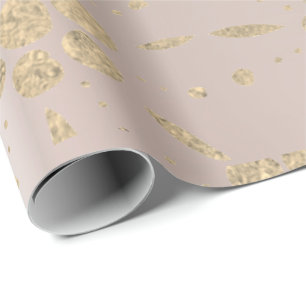 Gold Foxier Oriental Floral Confetti Peak Blush Geschenkpapier