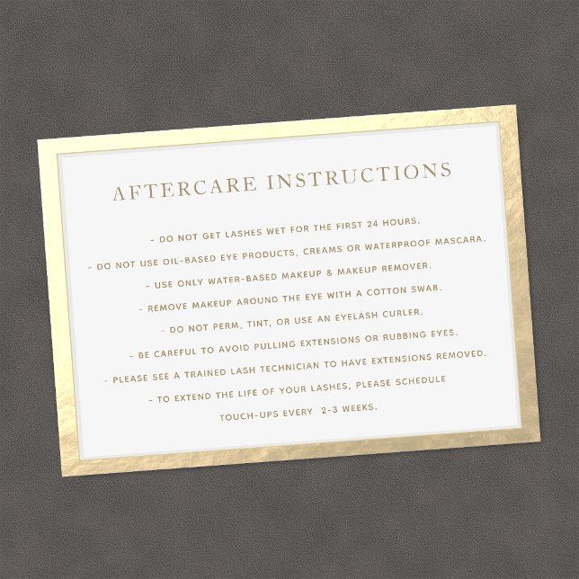 Gold Frame AfterCare für Lash Extensions Wellness- Visitenkarte (Von Creator hochgeladen)