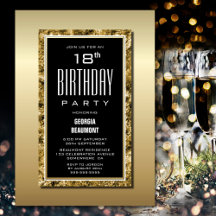 Gold Frame Black 18. Geburtstagsparty