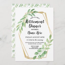 Gold-Frame-Blätter Ruhestand-Party Einladung