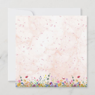 gold frame card, wildflower card, floral blank car dankeskarte