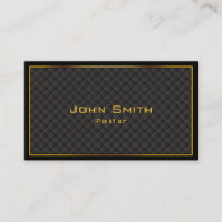 Gold Frame Diamond Grids Pastor Business Card