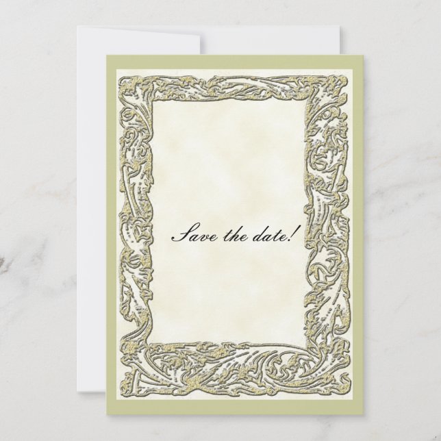 Gold Frame Elegantes Brautparty Save The Date (Vorderseite)