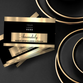 Gold Frame Fashion Beautique Shop Schwarz-weiß Visitenkarte