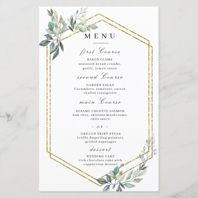 Gold Frame Flyer Rustikale Foliage Hochzeit (Vorderseite)