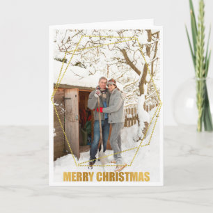 Gold Frame Frohe Weihnachten Personalisiertes Foto Karte
