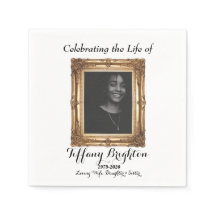 Gold Frame Memorial Napkins