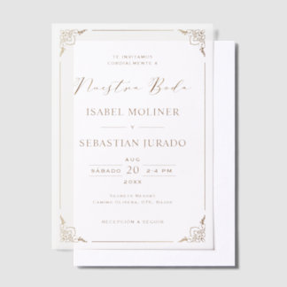 Gold Frame Motif Nuestra Boda Spanish Wedding