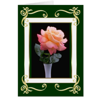 Gold Frame Rose Card