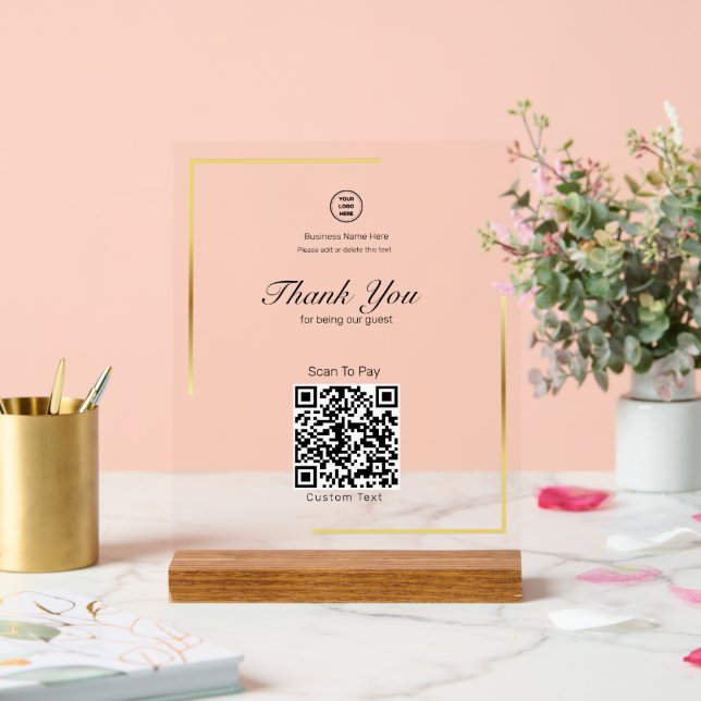 Gold-Frame-Scan für das Pay-Store-Geschäft Acrylschild (Hochzeit)