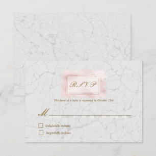 Gold Frame Wedding RSVP Karte aus weißem und weiße