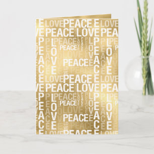 Gold Frieden Liebe Weihnachten Karte