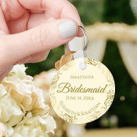 Gold Frills auf Cream Bridesmaid Hochzeitsgeschenk