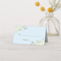 Gold Frills Powder Blue Elegant Wedding Write-In