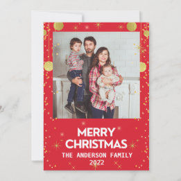 Gold Frohe Weihnachten Foto Rot Feiertag
