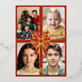 Gold Frohe Weihnachten mit Gold Bow, Bilder Folien Feiertagskarte