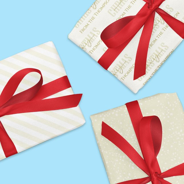 Gold Frohe Weihnachten Moderne Skripte Custom Geschenkpapier Set (Merry Christmas Wrapping Paper Set
)