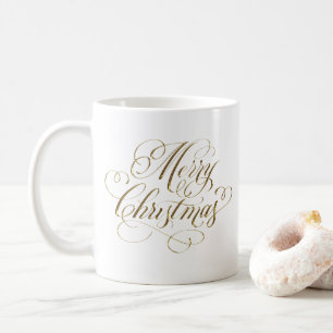 Gold Frohe Weihnachten-Tasse Tasse
