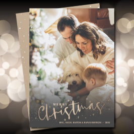 Gold Frohe Weihnachts-Foto Feiertagskarte