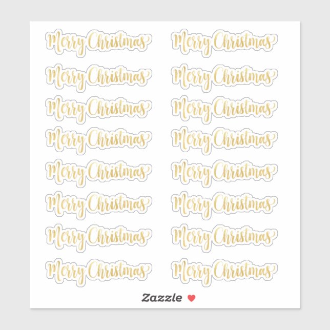 Gold Frohe Weihnachtsbestellung nur große oder XL- Aufkleber (Blatt)