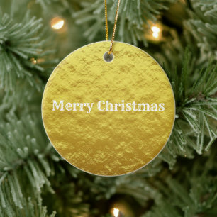 Gold Frohe Weihnachtskalender Keramik Ornament
