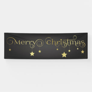 Gold Frohe Weihnachtsstars Banner