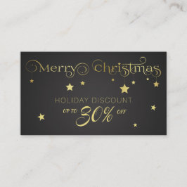 Gold Frohe Weihnachtsstars Rabattkarte