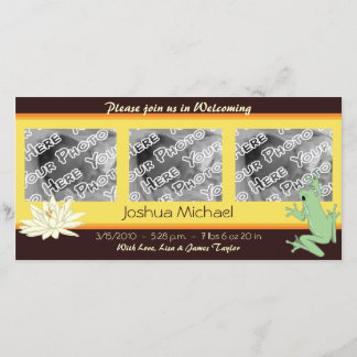 Gold Frosch und Lotus Birth Ankündigungen