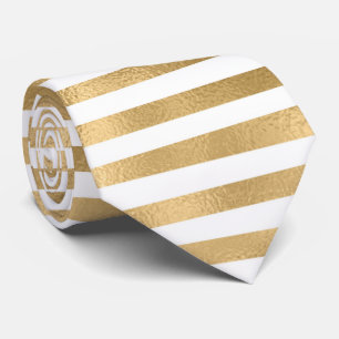 Gold Frozen Hintergrund White Stripes Neck Tie Krawatte