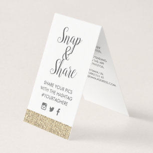 Gold Funkelnd Glitzer Party Hashtag Sign Card