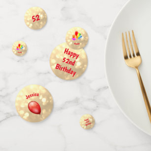 Gold funkelnd Happy 52. Geburtstag Ballon Design Konfetti